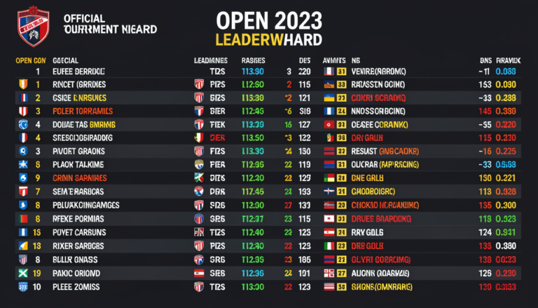 leaderboard the open 2023
